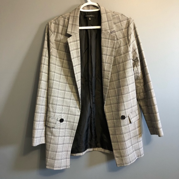 Dynamite Plaid Blazer - Picture 1 of 3